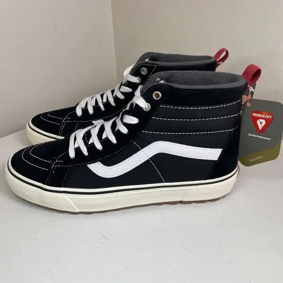 Vans MTE Men’s Size 10.5 Shoes Sk8 Hi Black White Boots New with Tags Cold Lined - Picture 1 of 10